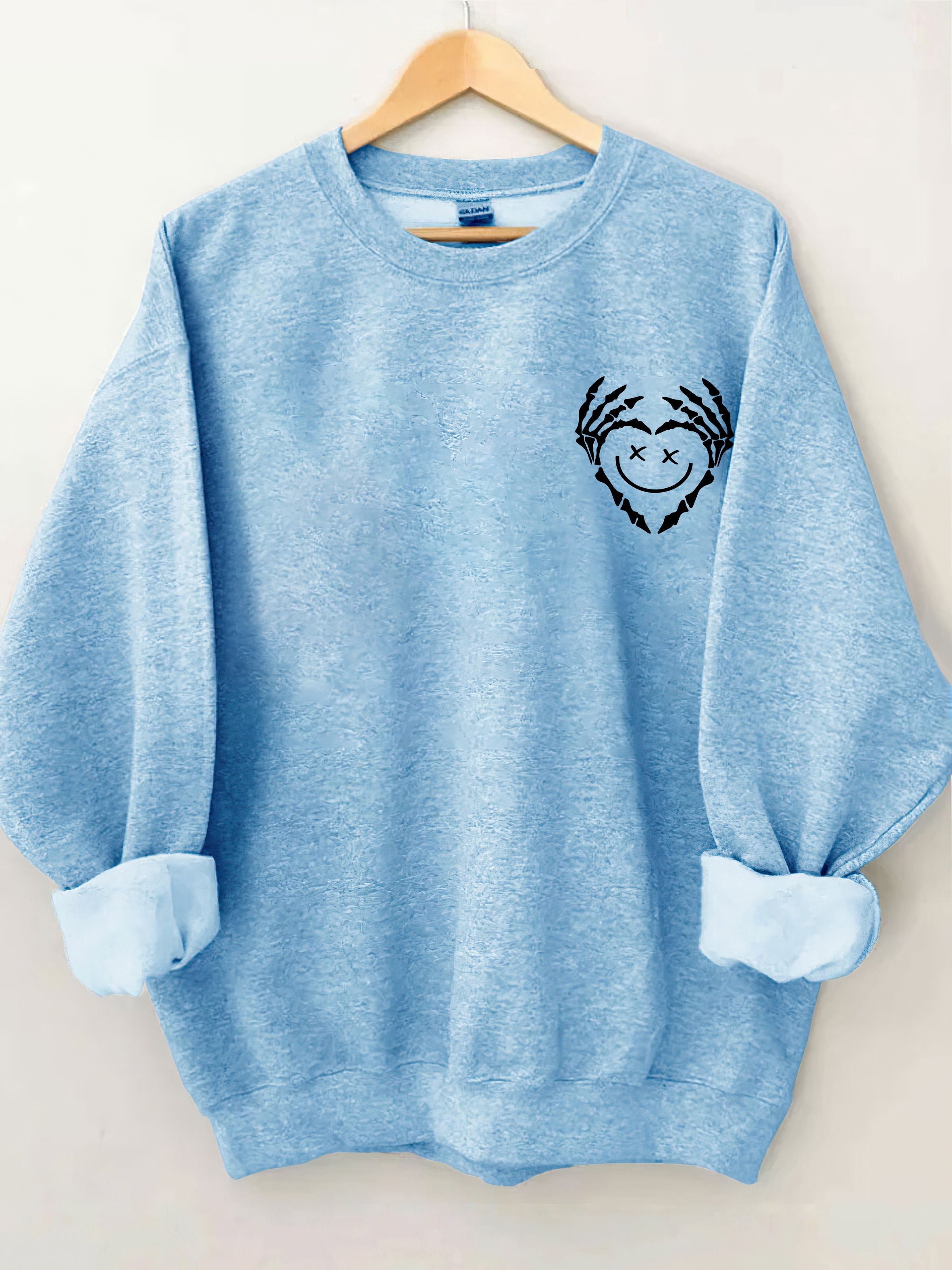 Halloween Stay Positive With Skeleton Sweatshirt
