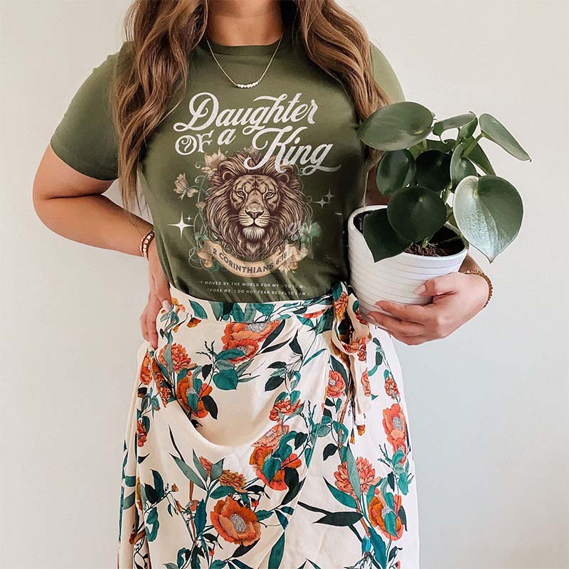 Boho Faith Bible Verse Lion T-shirt