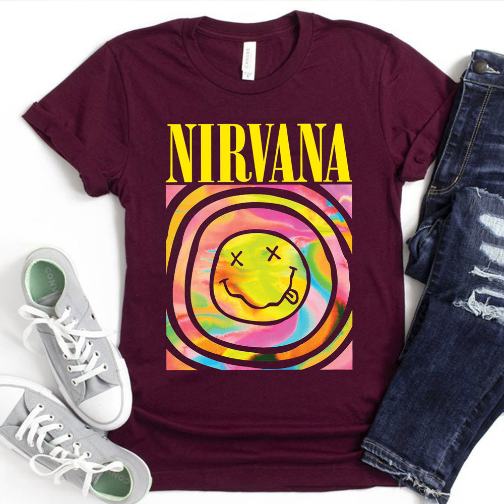 Nirvana Smiley Face T Shirt
