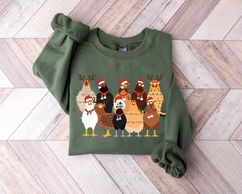 Cute Christmas Chickens Sweatshirt