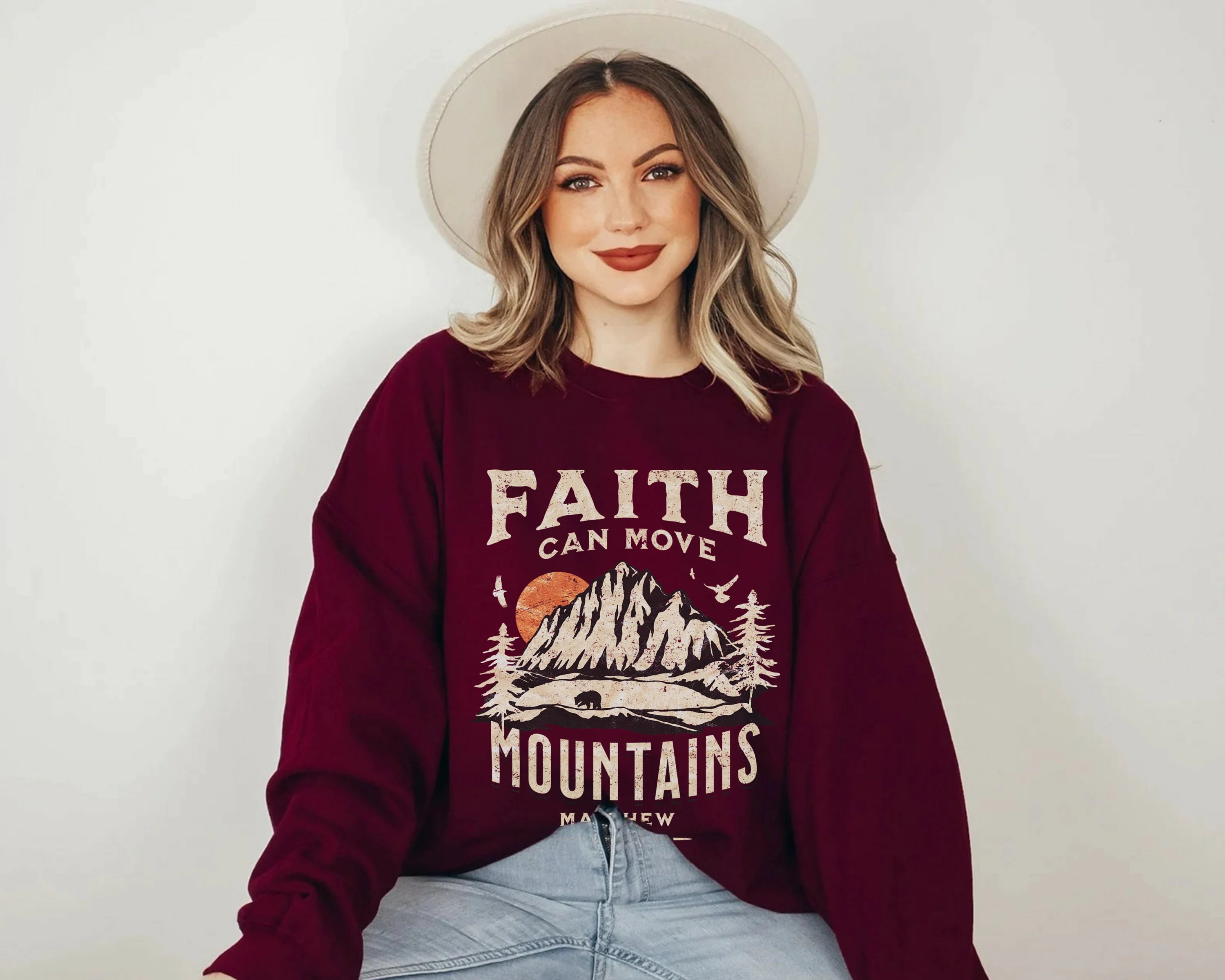 Faith Can Move Mountains Crewneck Sweatshirt