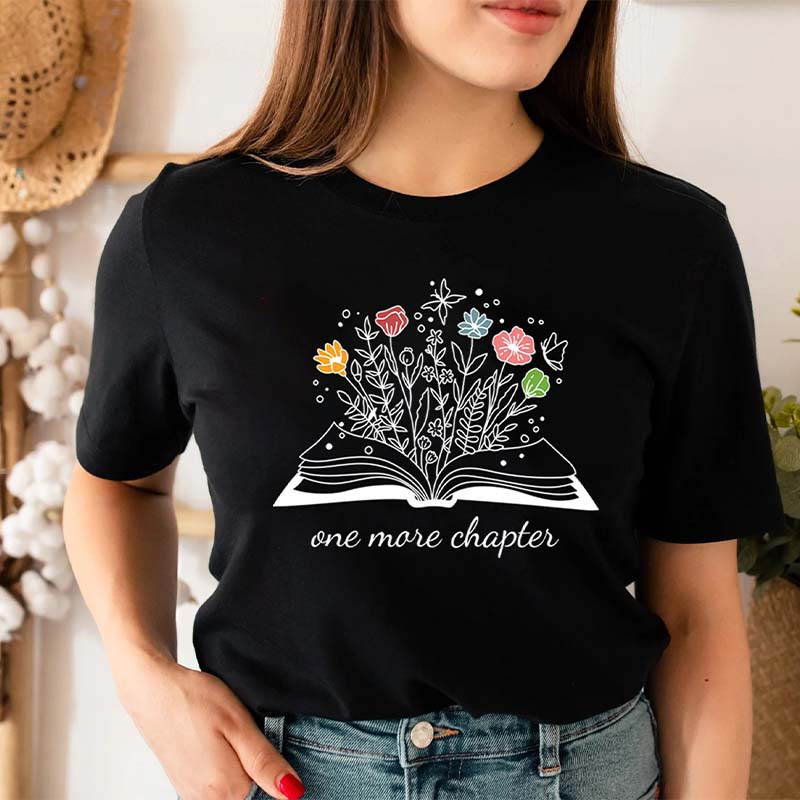 Funny Reading Cute Graphic Floral T-shirt