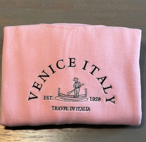 Venice Italy Letter Embroidered Sweatshirt