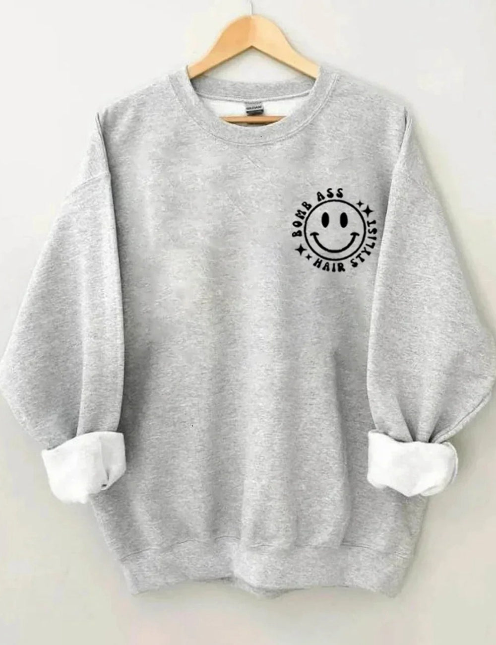 Somebody's Bomb Ass Hair Stylist Sweatshirt- Grey