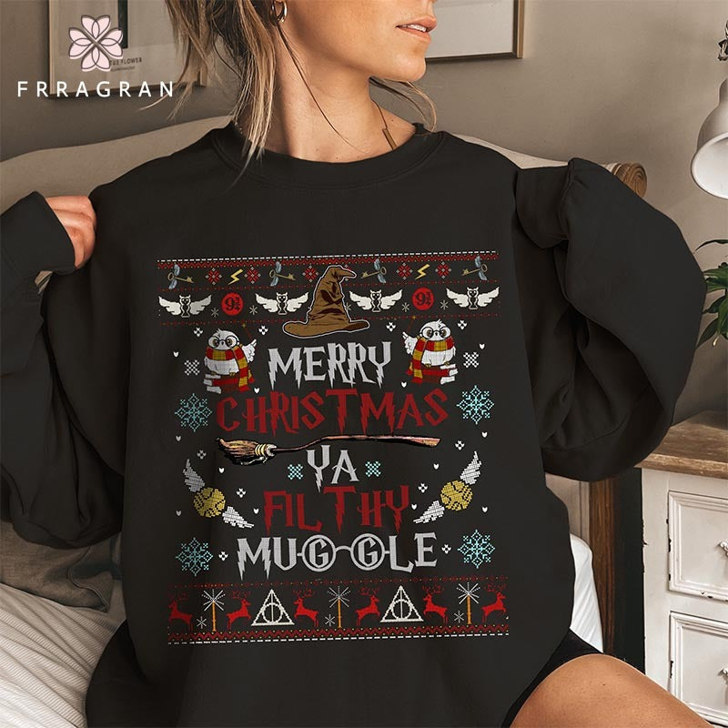 Wizard Christmas Ya Filthy Animal Ugly Sweatshirt