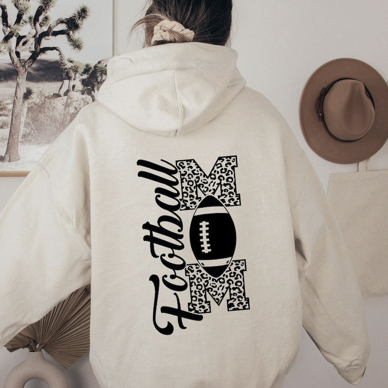 Football Mama Leopard Print Hoodie