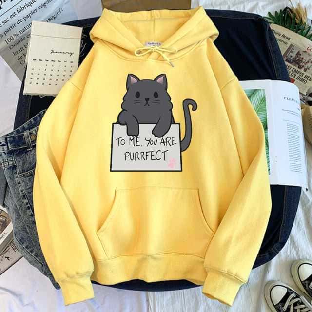 You Are Purrfect Cartoon Cute Cat Hoodie