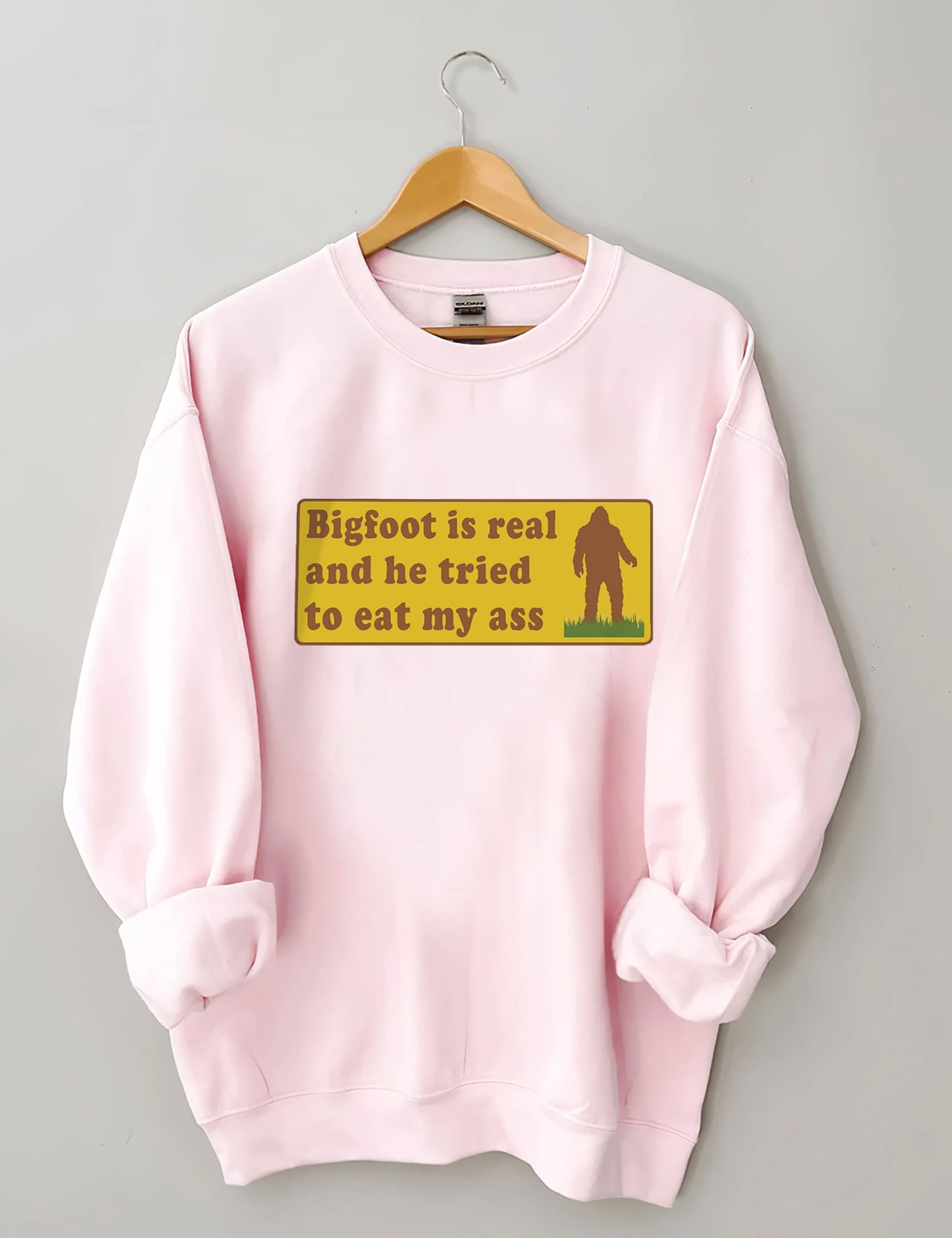 Bigfoot Is Real Letter Print Sweatshirt