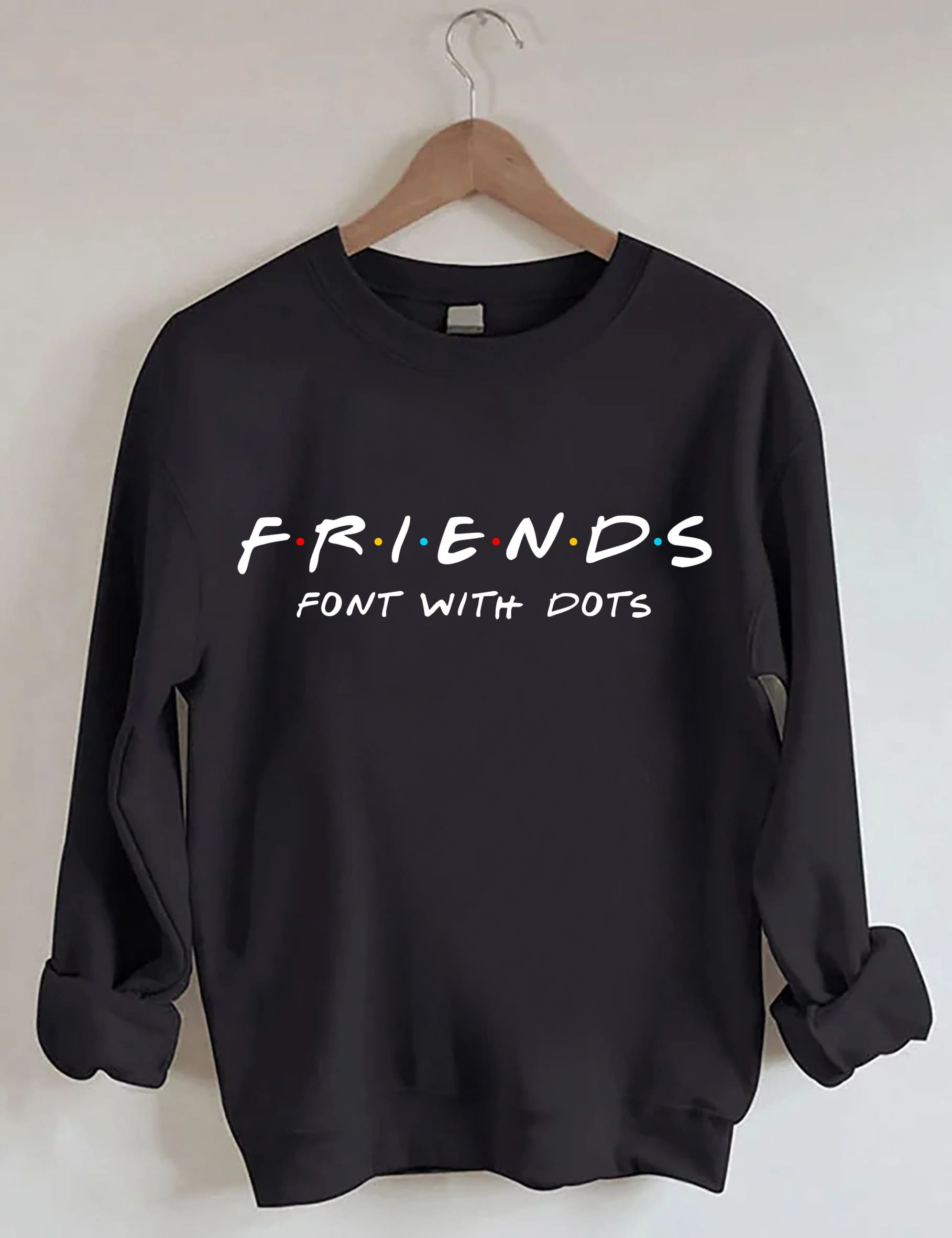 Font with Dots Print Sweatshirt