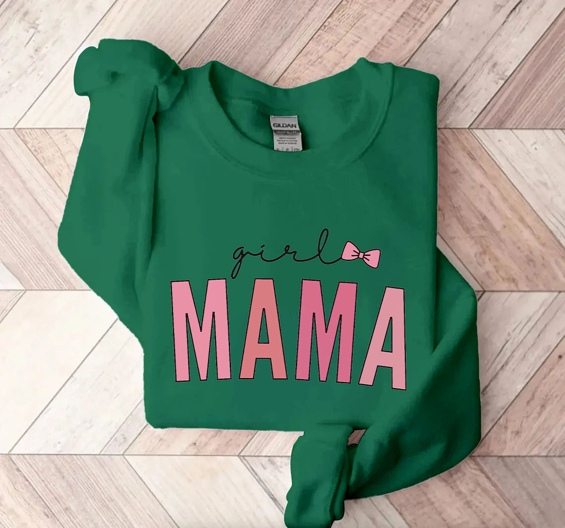 Mother's Day Girl Mama Letter Print Sweatshirt